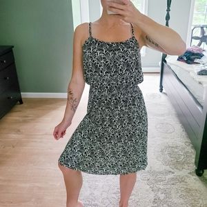 LOFT black and white midi dress